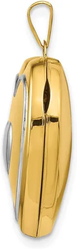 Vista 2 de Medallón de corazón de oro amarillo de 14 quilates de 0.827in (colgante interior con colgante de llave) 0.827in