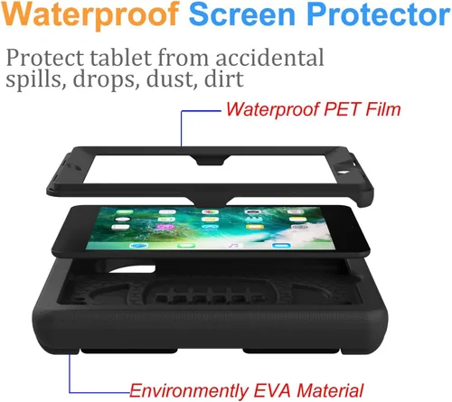Vista 3 de BMOUO Funda para iPad mini 1 2 3, iPad mini 1/2/3 para niños - Protector de pantalla integrado, a prueba de golpes, ligera, funda rígida con soporte