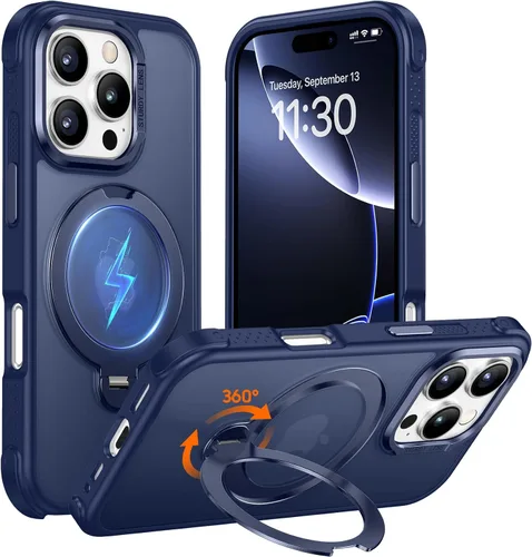 Vista 26 de Magnética para iPhone 12 e iPhone 12 Pro Funda, [con Soporte de Anillo Magnético Invisible Giratorio 360°][A Prueba de Golpes][Compatible