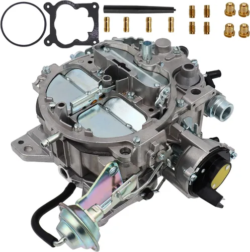 Vista 4 de Carburador de 4 barriles para Rochester Quadrajet 1904R 1906R 4MV Carb con estrangulador eléctrico para Chevy 305-350c.i 1980-1989 Motor