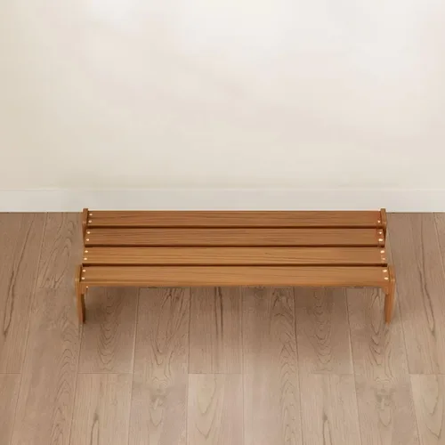 Vista 2 de Soporte rectangular para plantas de madera maciza de 1 nivel, 4 patas, flores, suculentas, rábano verde, de una sola capa, escalera de balcón Marrón
