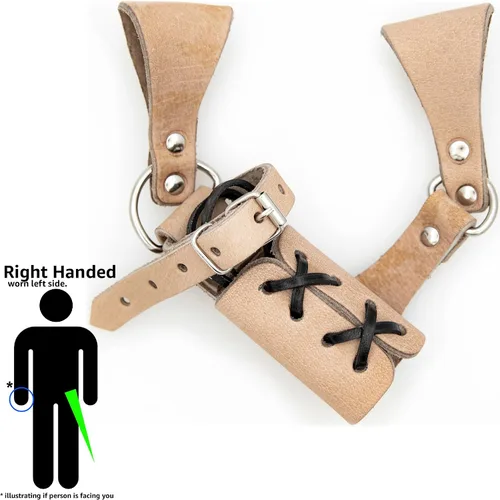 Vista 48 de Armory Replicas™ - Rana espada de cuero hecha a mano – Disfraz medieval LARP hebilla ajustable y cinturón de arma con cable soporte