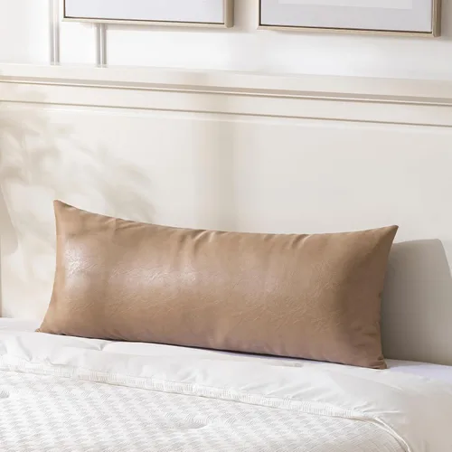 Vista 29 de Fancy Homi - Paquete de 2 fundas de almohada decorativas negras estilo boho de cuero sintético de 16 x 16 pulgadas para sala de estar, sofá, cama