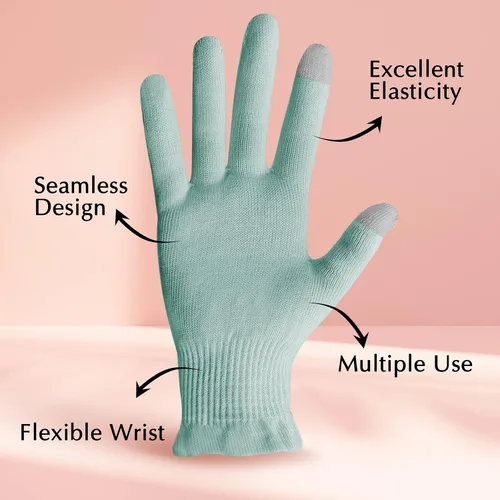 Vista 4 de Evridwear Guantes de algodón hidratantes con pantalla táctil para manos secas, para SPA, cuidado de manos con eccema, guantes hidratantes