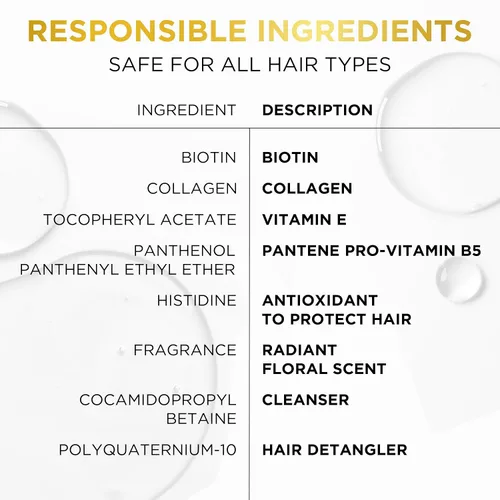 Vista 10 de Pantene Pro-V Miracles Infinite Lengths Biotina + Champú sin sulfato de colágeno 13.5 onzas líquidas