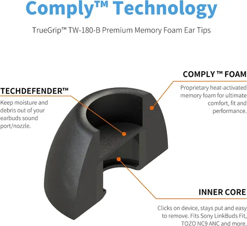 Vista 2 de Comply TW-180-B - Almohadillas de repuesto de espuma viscoelástica