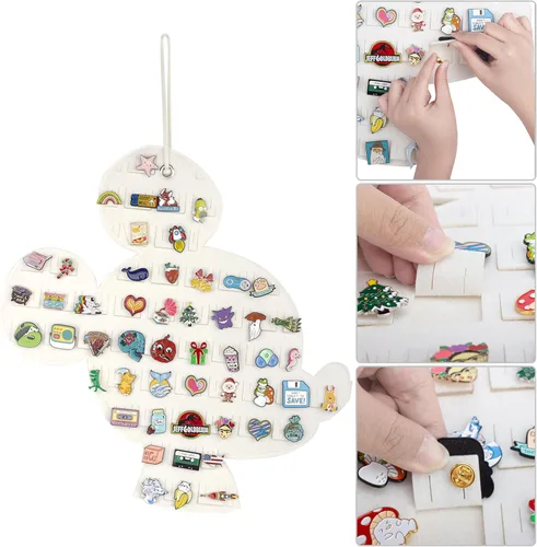 Vista 3 de Organizador Colgante de Broches Exhibidor de Alfileres Esmaltados Exhibidor de Broches Linda Forma de Dibujos Animados Soporte de Almacenamiento