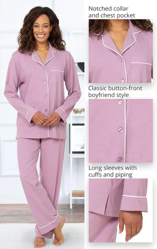 Vista 87 de PajamaGram Conjunto de pijama para mujer – Pijama para mujer, jersey novio, 100% algodón