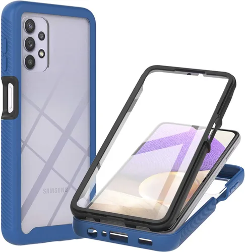 Vista 8 de IVY Funda resistente para Galaxy A32 5G 3in1 Heavy Armor con protector de pantalla incorporado para Samsung Galaxy A32 5G Case - Negro