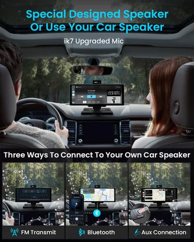 Vista 5 de Pantalla portátil Apple Carplay, estéreo de coche de 10 pulgadas y pantalla táctil automática Android, cámara de tablero 4K, cámara de respaldo