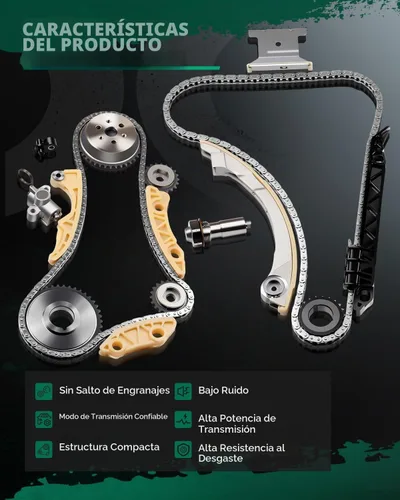 Vista 5 de SCITOO 94201S Kit de cadena de distribución Tensor Carril guía manivela piñón piñón se adapta a Chevy para Buick para GMC para Pontiac para Saturno