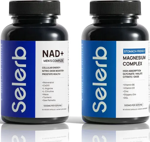Vista 10 de Selerb Suplementos NAD+ para Hombres – Suplementos de Óxido Nítrico para la Salud de la Próstata para Hombres con Resveratrol, CoQ10, L Citrulina