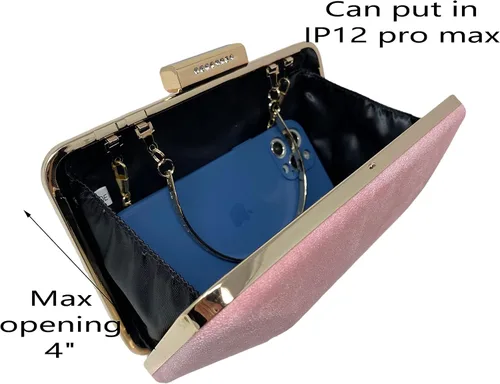 Vista 4 de Cirilla Bolso de noche de terciopelo con asa y cadena para boda cóctel banquete