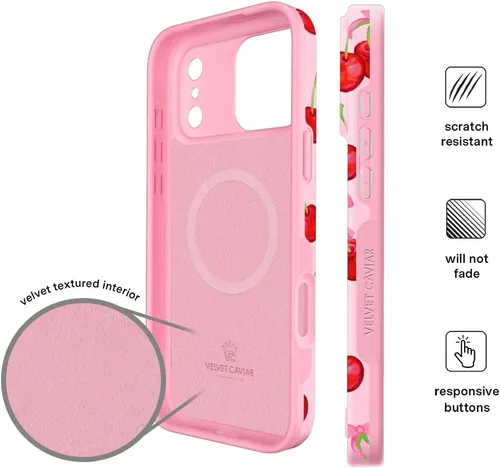 Vista 986 de VELVET CAVIAR Funda para iPhone 15, compatible con MagSafe, probada contra caídas de 10 pies, fundas protectoras de diseño, leopardo color rosa