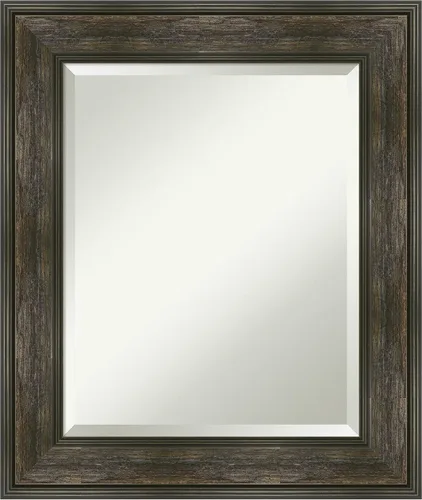 Vista 93 de Amanti Art Espejo de baño marrón para sobre lavabo, espejo rectangular de 24x20 Caleb Brown para tocador, marco rústico pequeño de estilo campestre