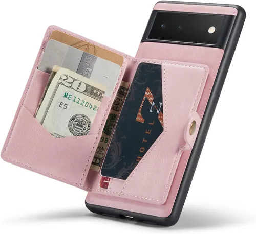 Vista 42 de Funda para Google Pixel 6 Pro, cartera magnética desmontable con ranura para efectivo, soporte de carga inalámbrica, función atril compatible