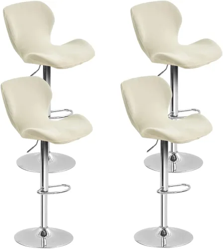 Vista 21 de Paquete de 2 fundas para sillas de bar de altura de mostrador, fundas giratorias de terciopelo para taburetes de bar, fundas elásticas para sillas