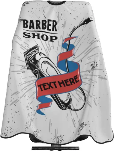Vista 11 de Capa de peluquero personalizada, capa de corte de cabello con texto personalizado para hombres, kit de corte de pelo personalizado, delantal