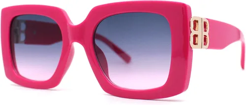 Vista 6 de SA106 Gafas de sol de diseño rectangular de plástico grueso para mujer