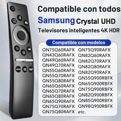 Vista 3 de Control remoto por voz para Samsung Smart TV, control remoto universal, compatible con todos para Samsung TV, LED, QLED, UHD, SUHD, HDR, marco LCD