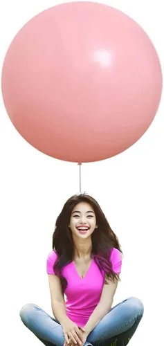Vista 11 de IN-JOOYAA Globos redondos grandes de 36 pulgadas, paquete de 5 globos de látex gigantes de color rosa intenso para decoraciones de fiestas