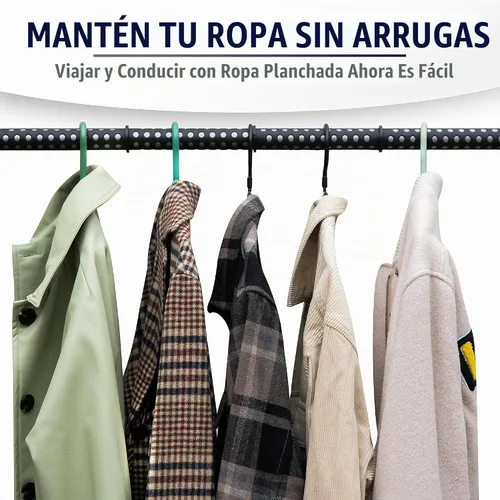 Vista 5 de Zone Tech – barral para ropa para auto - barral para ropa expansible calidad premium
