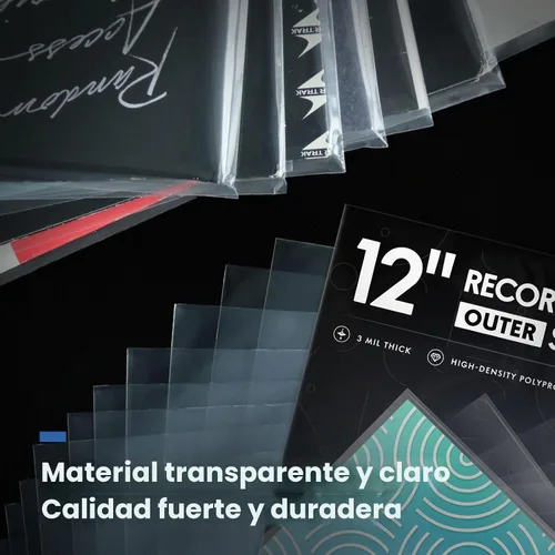 Vista 6 de Cubiertas de álbum de vinilo: Fundas protectoras de disco de vinilo LP de 12 pulgadas Fundas exteriores de discos transparentes y duraderas de 3