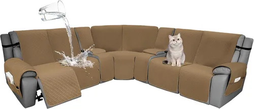 Vista 106 de Fundas de terciopelo 10% impermeables para sofá modular reclinable en forma de L, 1 pieza, fundas acolchadas para sofá reclinable esquinero, juego