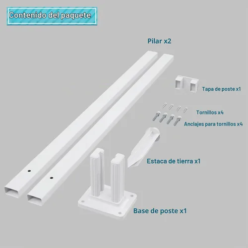 Vista 6 de COARBOR - Postes de PVC de 32.6 pulgadas de alto para valla decorativa de PVC, accesorios para patio, perros, barrera de animales, al aire libre