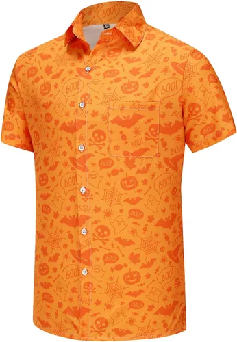 Vista 21 de KYKU - Camisa hawaiana funky para hombre, ropa tropical para vacaciones en Palm Beach