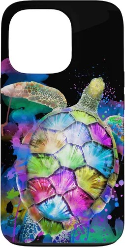 Vista 10 de Rainbow Turtle Design Colorful Turtle Print Sea Turtle Shell Case for iPhone 17