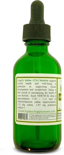 Vista 2 de Green Organic Supplements Solución de yodo de Lugol 2%, 2oz (paquete de 1)