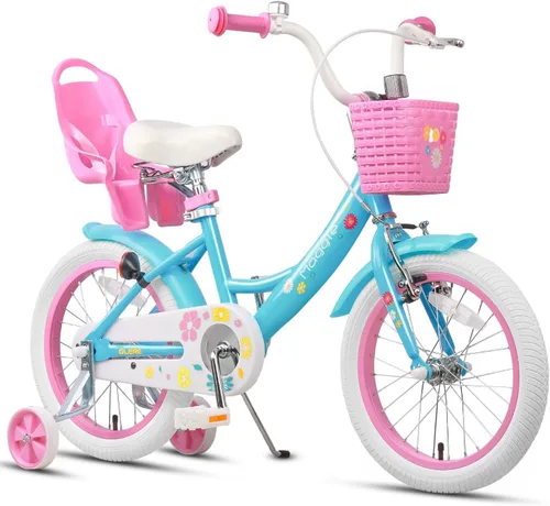 Vista 17 de Glerc Maggie Girls Bike, 12-20 Inch Kids Bike for 2-13 Years Old Children, Princess Style Kids Bicycle with Doll-Seat & Basket & Training Wheels