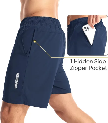 Vista 2 de Aolesy Pantalones cortos de entrenamiento para hombre de 7 pulgadas, pantalones cortos deportivos de secado rápido, ligeros, con bolsillos