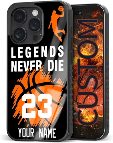 Vista 13 de Fundas de teléfono de baloncesto con número de nombre personalizado para iPhone 11 12 13 14 15 16 17 Pro Max Plus Mini Xr Xs, para Samsung S21 S22