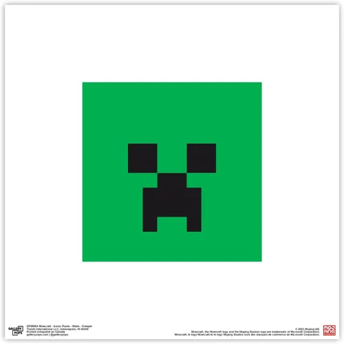 Vista 10 de Gallery Pops Minecraft: Pixeles icónicos - Mobs - Arte de pared de enredadera, versión enmarcada en negro, 12 x 12 pulgadas Versión con marco negro