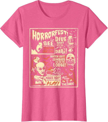Vista 39 de Camiseta de terror vintage con póster de Halloween y película de terror Negro