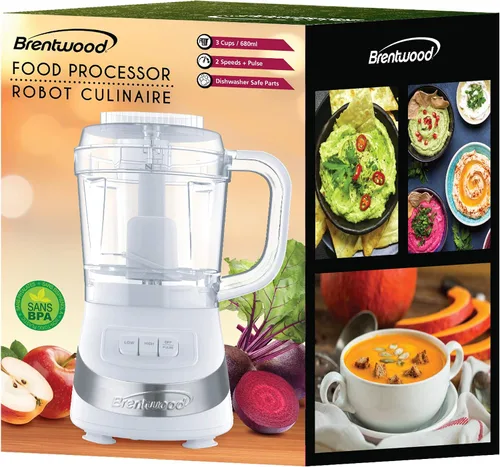 Vista 7 de Brentwood Appliances Procesadores de alimentos FP-549W de 3 tazas (blanco)