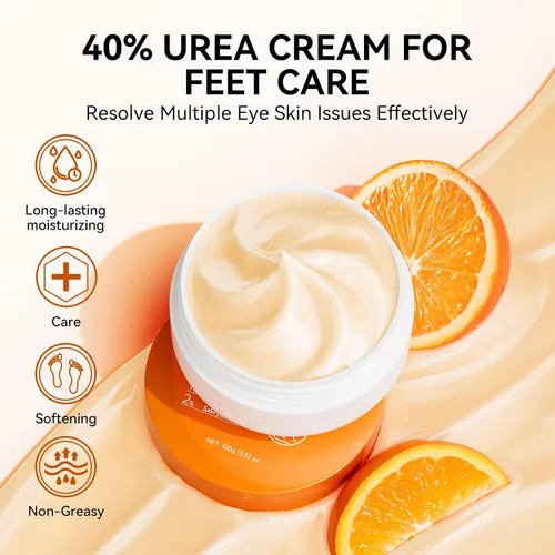 Vista 3 de LANBENA Crema de urea 40 por ciento para pies más 2% ácido salicílico 3.52 onzas, crema de pies y crema de manos máxima fuerza con aloe vera