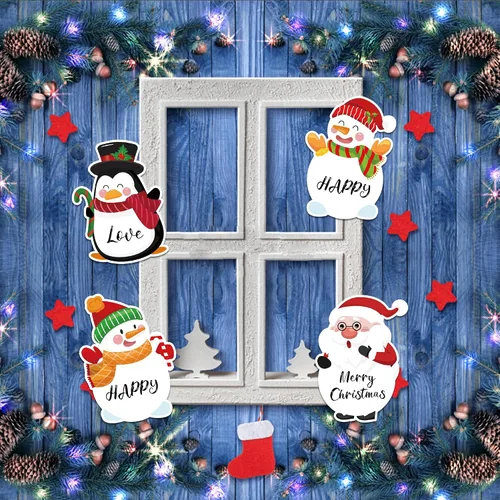 Vista 5 de 12 estilos, 240 páginas, notas adhesivas de Navidad, bloc de notas, muñeco de nieve, autoadhesivo, bloc de notas para Navidad, vacaciones, hogar