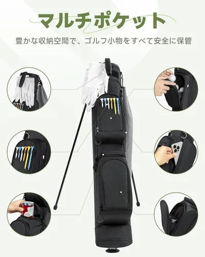 Vista 4 de Bolsas de viaje de golf RIOROO para aerolíneas con ruedas, funda de oxford 900D de lado blando, protección acolchada para palos, regalos de golf