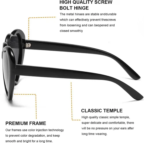 Vista 3 de Gleyemor Gafas de sol polarizadas en forma de corazón para mujer, gafas de moda, accesorios de moda