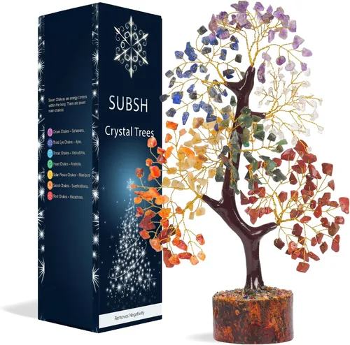 Vista 22 de Árbol de la vida de cristal amatista de 10-12 pulgadas con 2 colgantes de chakra – Bonsái de cristal sanador, árbol del dinero para energía