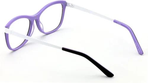 Vista 3 de Mujeres 2 Tonos Cateye Moda Sin Receta Gafas De Acetato Framew Templo De Metal - Lentes Claras