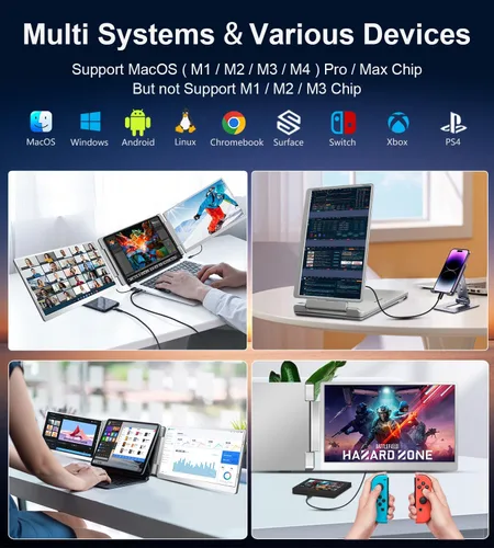 Vista 6 de Ladomi Extensor de pantalla para portátil de 16", extensor triple portátil