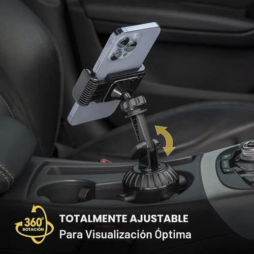 Vista 5 de Scosche UHCUP2M-SP1 - Soporte universal para teléfono con brazos ajustables y base ajustable, se expande para adaptarse al portavasos, rotación