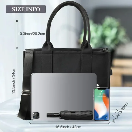 Vista 2 de Beukani The Tote Bag para mujer, regalos de cumpleaños, bolsos de lona con cremallera en el hombro