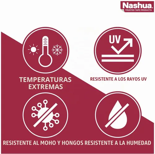 Vista 6 de Nashua cinta de aluminio para reparaciones impermeables, de 48 mm de ancho, 11 ml de grosor y 10 mm de longitud