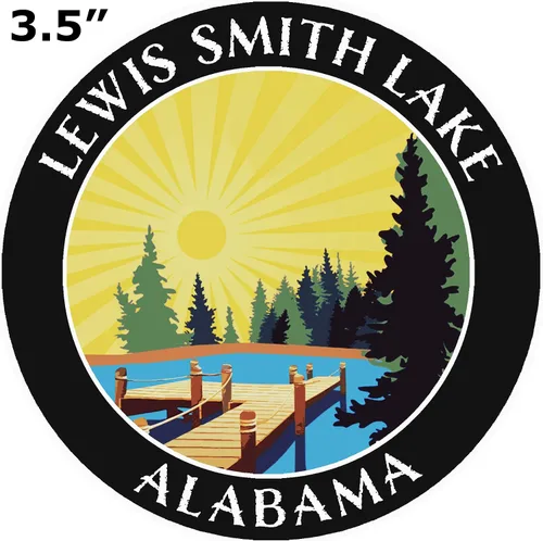 Vista 2 de Lake Dock – Lewis Smith Lake – Alabama 3.5" Ventana Coche Camión Pegatina Adhesivo Vacaciones Aventura Tema Novedad Apliques