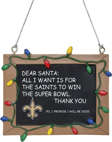 Vista 3 de NFL Resin Holiday Christmas Chalkboard Sign Ornament
